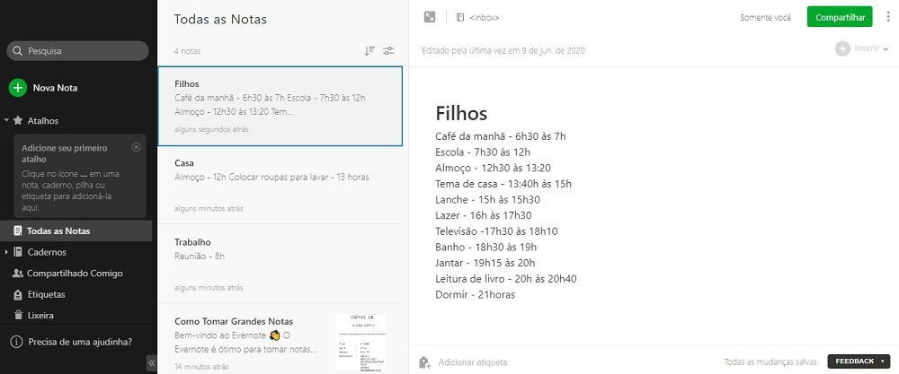 app de organizacao evernote